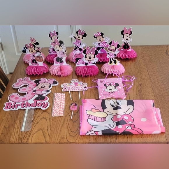 Disney Party Supplies Minnie Mouse Pink 3rd Birthday Party Supplies — free download